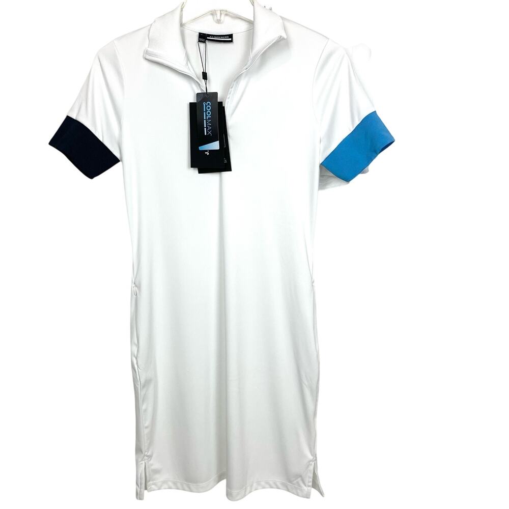 J.Lindeberg Ines TX Coolmax Dress & Shorts White Polyester 1/4 Zip Size Small